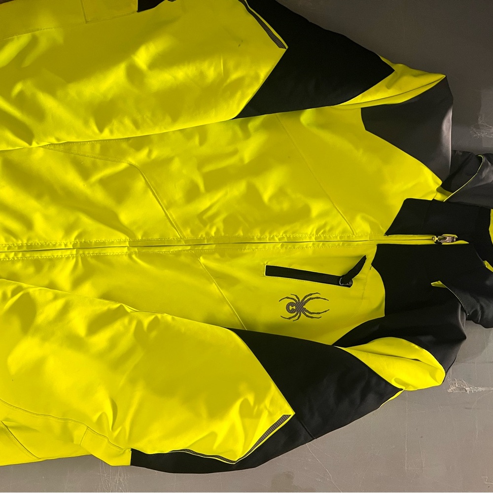Spyder Kids Yellow and Black Puffer Jacket